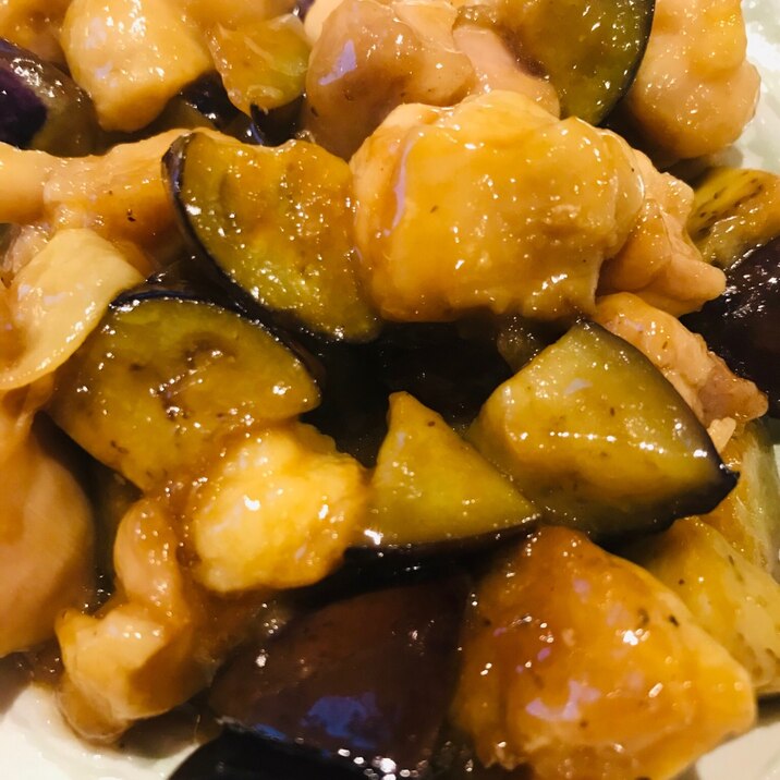 茄子と鶏肉の甘酢炒め